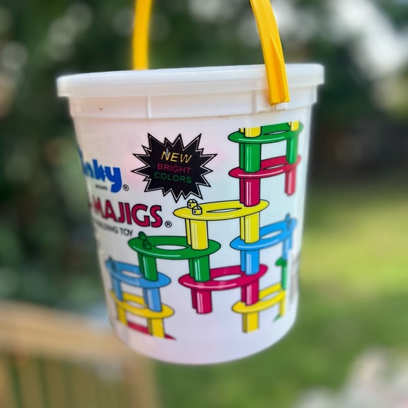 Vintage 1980s Slinky Ringa-Majigs Creative Building Set –Neon Construction Toy - Picture 8 of 8